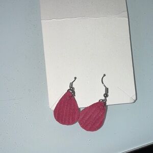Handmade Pink Teardrop Drop Earrings